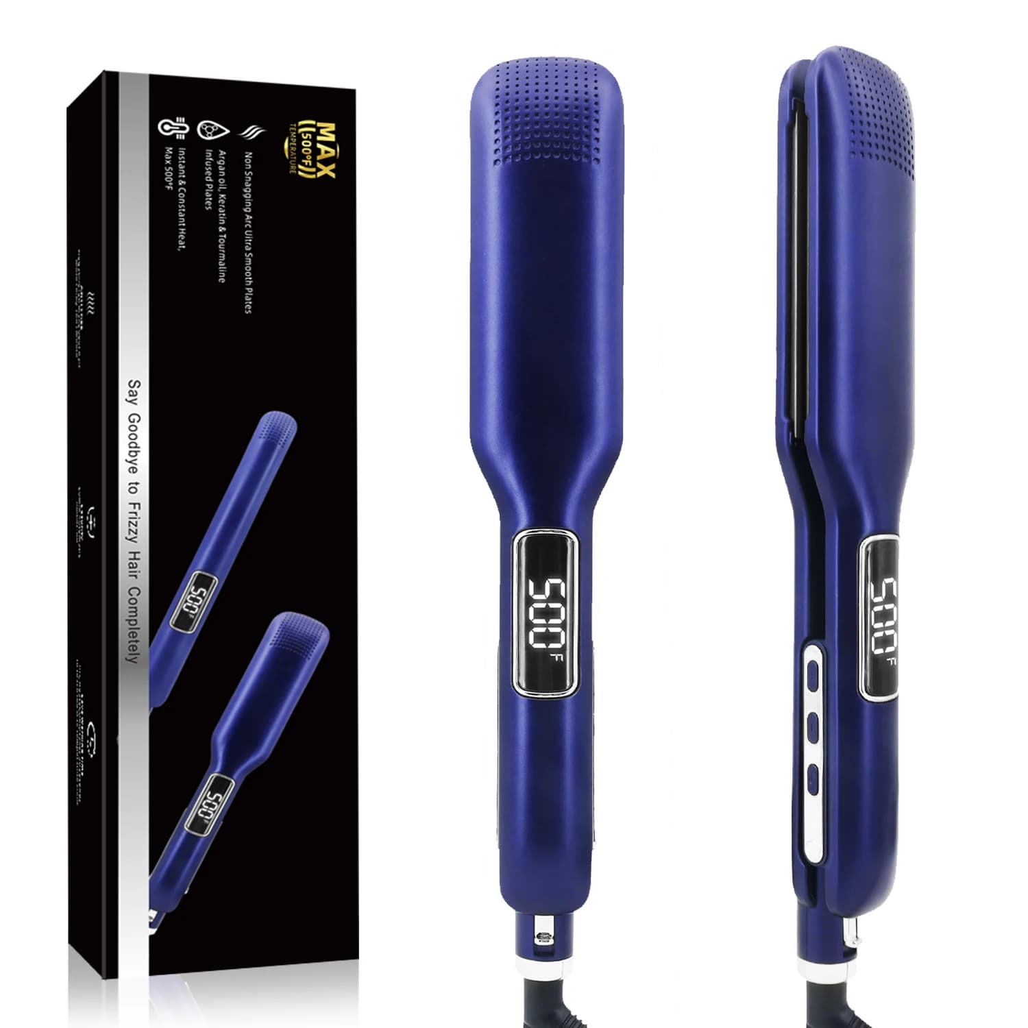 Piastra per capelli 500F ad alta temperatura, arricciacapelli e stiracapelli per uso professionale in salone, strumenti per lo styling dei capelli, doppia tensione.