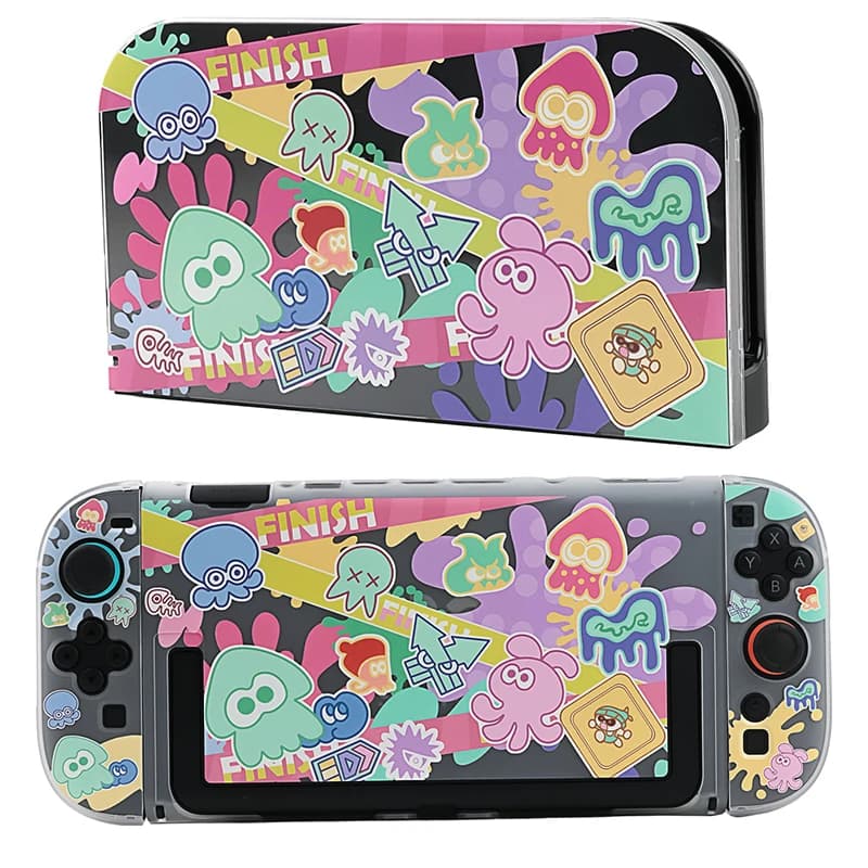 Custodia protettiva per Switch 2 Simpatico Splatoon Modello colorato Interruttore Oled Custodia agganciabile Periferiche anime per Nintendo Switch 2