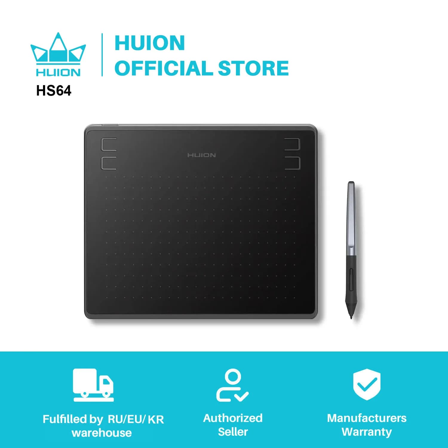 HUION HS64 disegno grafico Tablet digitali funzione OTG firma penna Tablet con stilo senza batteria per Android Windows macOS