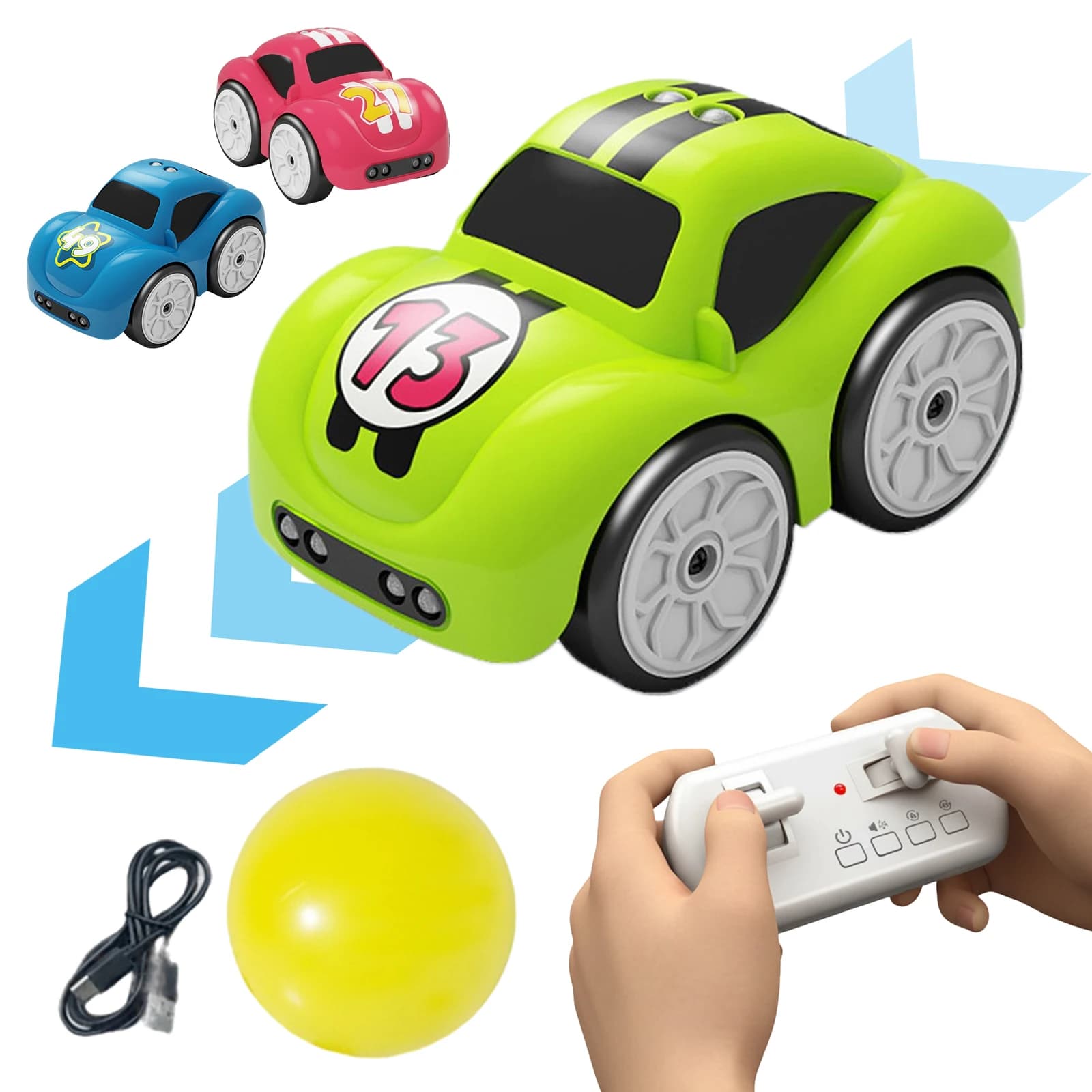 Mini giocattolo per auto RC con sensore intelligente con binario/cavo/evitamento ostacoli Mini auto elettrica telecomandata per bambini ragazzi ragazze 3-12