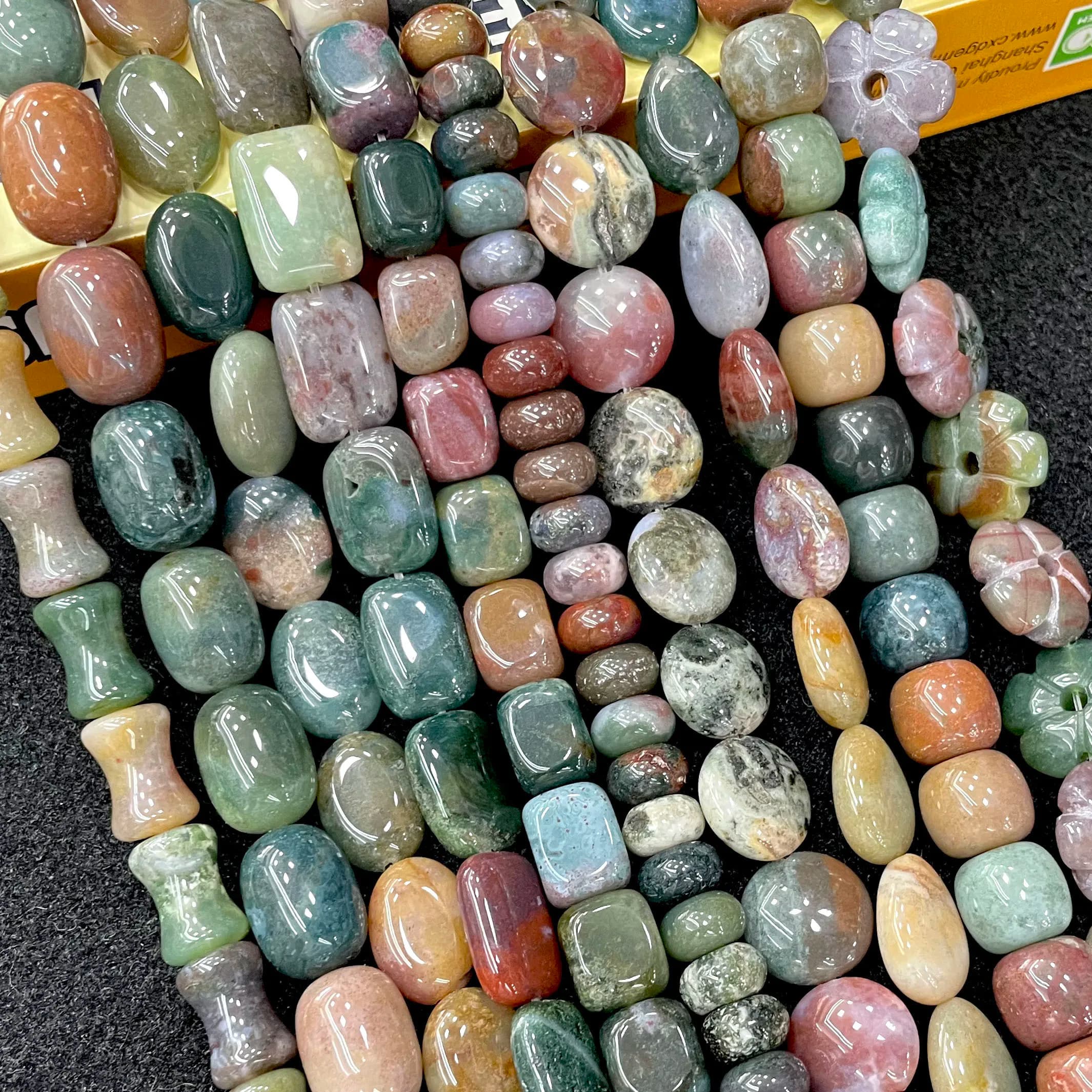 Natural India Agates Round Faceted Irregular Rondelle Stone Spacer Round Beads For Jewelry DIY Making Bracelet Necklace