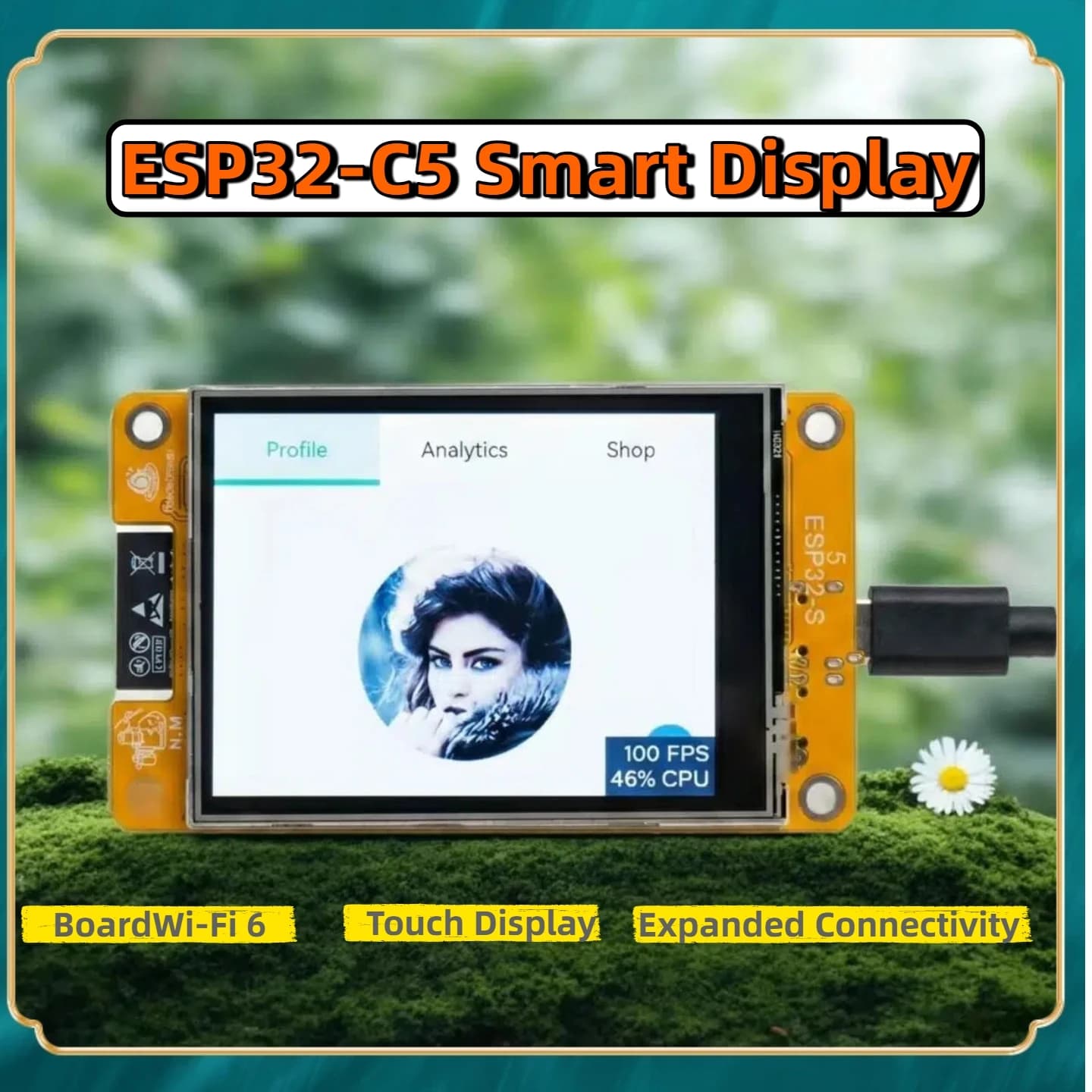 ESP32-C5 with 2.8″ TFT LCD Touchscreen 16MB FIash 8MB PSRAM 5GHz Wi-Fi 6 BLE 5.3 ZigBee3.0 Thread 1.3 support NM-RF-HAT OpenClaw