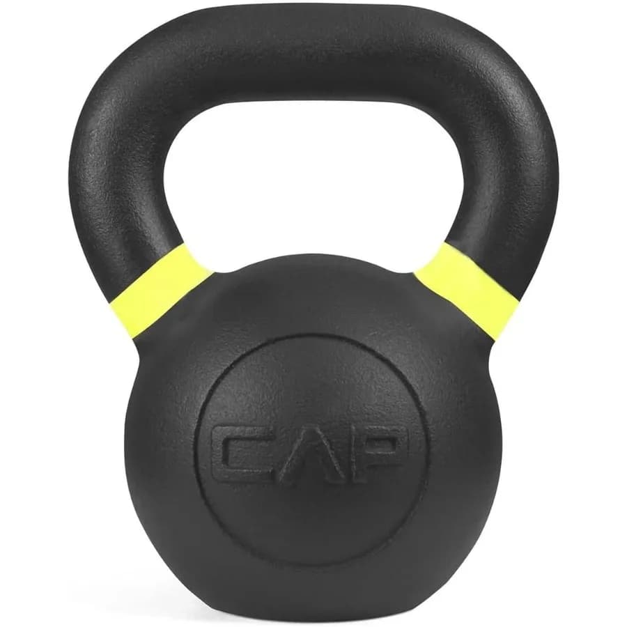 Kettlebell 35 LB Powder Painted, Opaque Black, Strength Training Weights, Conditioning and Functional Fitness