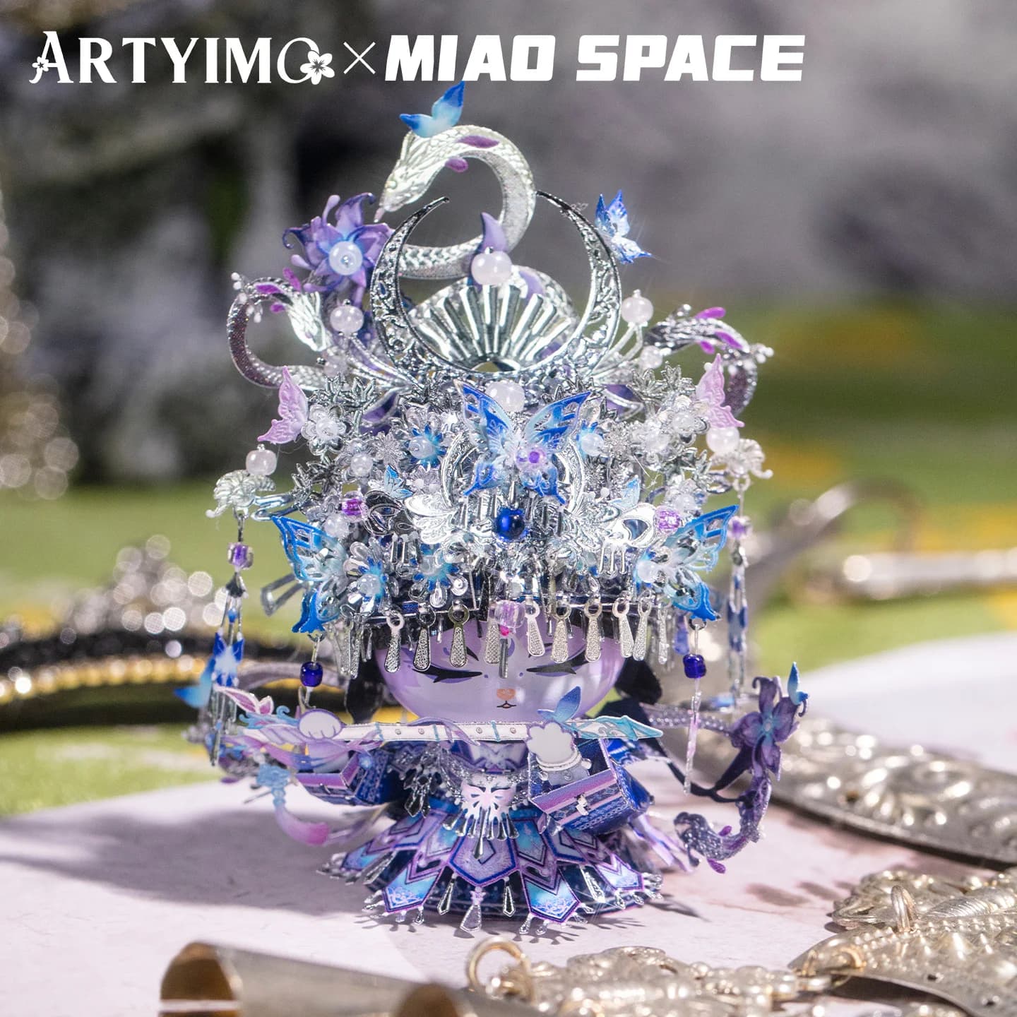 ARTYIMO X MIAO SPACEMiao Puzzle 3D in Metallo Gatto Etnico Fai da Te, Decorazione Educativa da Scrivania, Regalo Antistress per il Compleanno di Lei