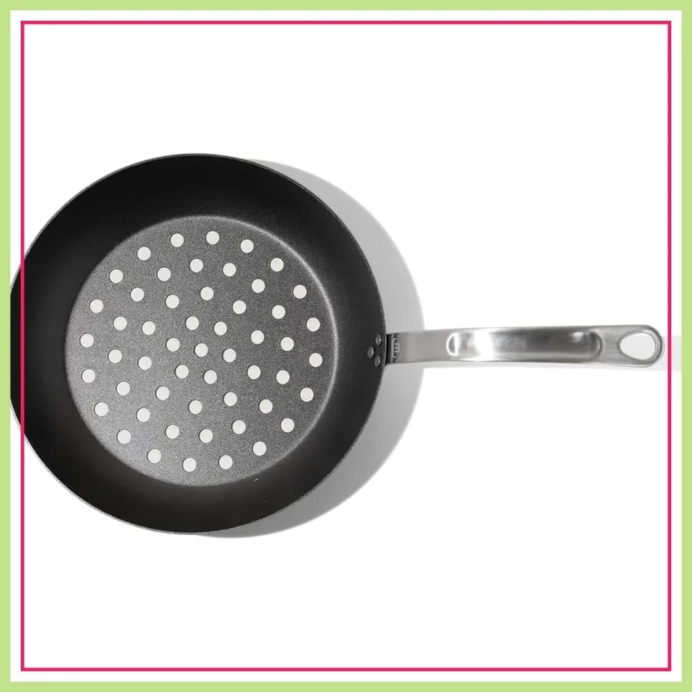 Padella da Griglia in Acciaio al Carbonio Temperato da 12 Pollici - Utensile da Cucina Professionale, Realizzato in Svezia