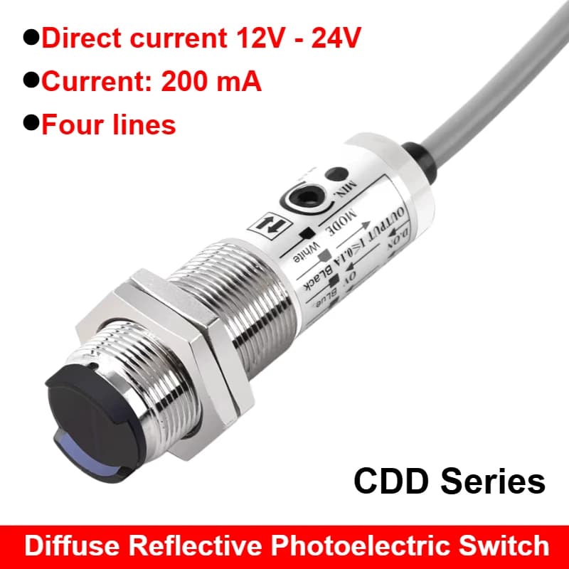 CDD-11N Photoelectric Switch Proximity Sensor NPN PNP Distance Adjustable Infrared Laser Diffuse Reflection DC12-24V CDD-11P