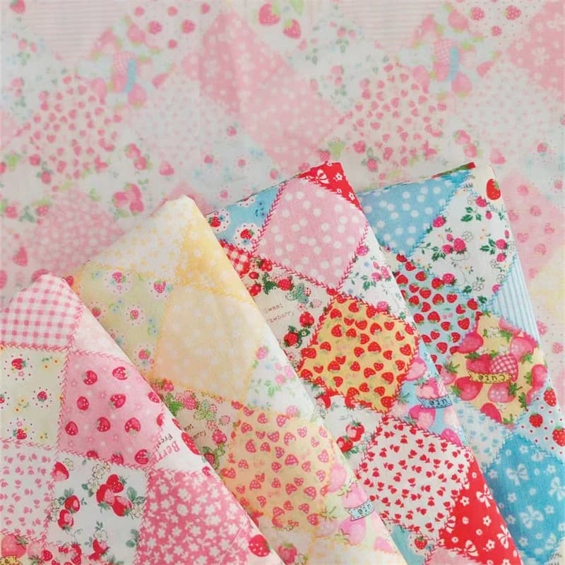 140x 50cm Thin Cotton Printed Color Plaid Floral Fabric Children's Clothing Women's Blouse Dress Skirt Pajamas Sewing Cloth