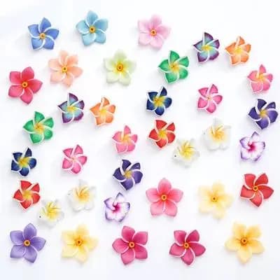 50 Pezzi Fiori di Plumeria in Argilla Polimerica per Decorazioni Fai-da-Te, Accessori per Telefoni, Fermagli per Capelli, Copricapi, Matrimoni, Feste in Spiaggia e Luau