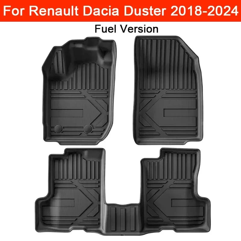Tappetini per auto per Renault Dacia Duster 2018-2024 TPE Tappetini per auto Tappetini per bagagliaio impermeabili Tappetino per piedi Versione carburante