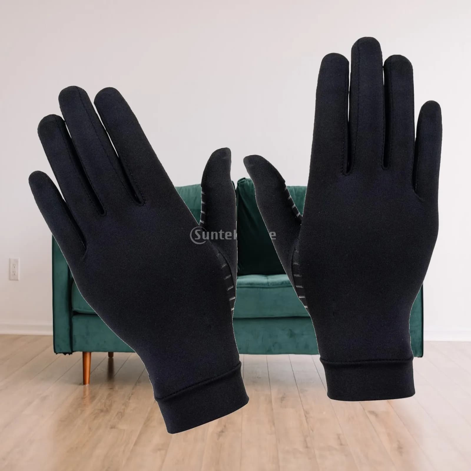 Fleece Grip Gloves Lightweight Thermal Hand Mittens Compression for Arthritis Gym Sports Men
