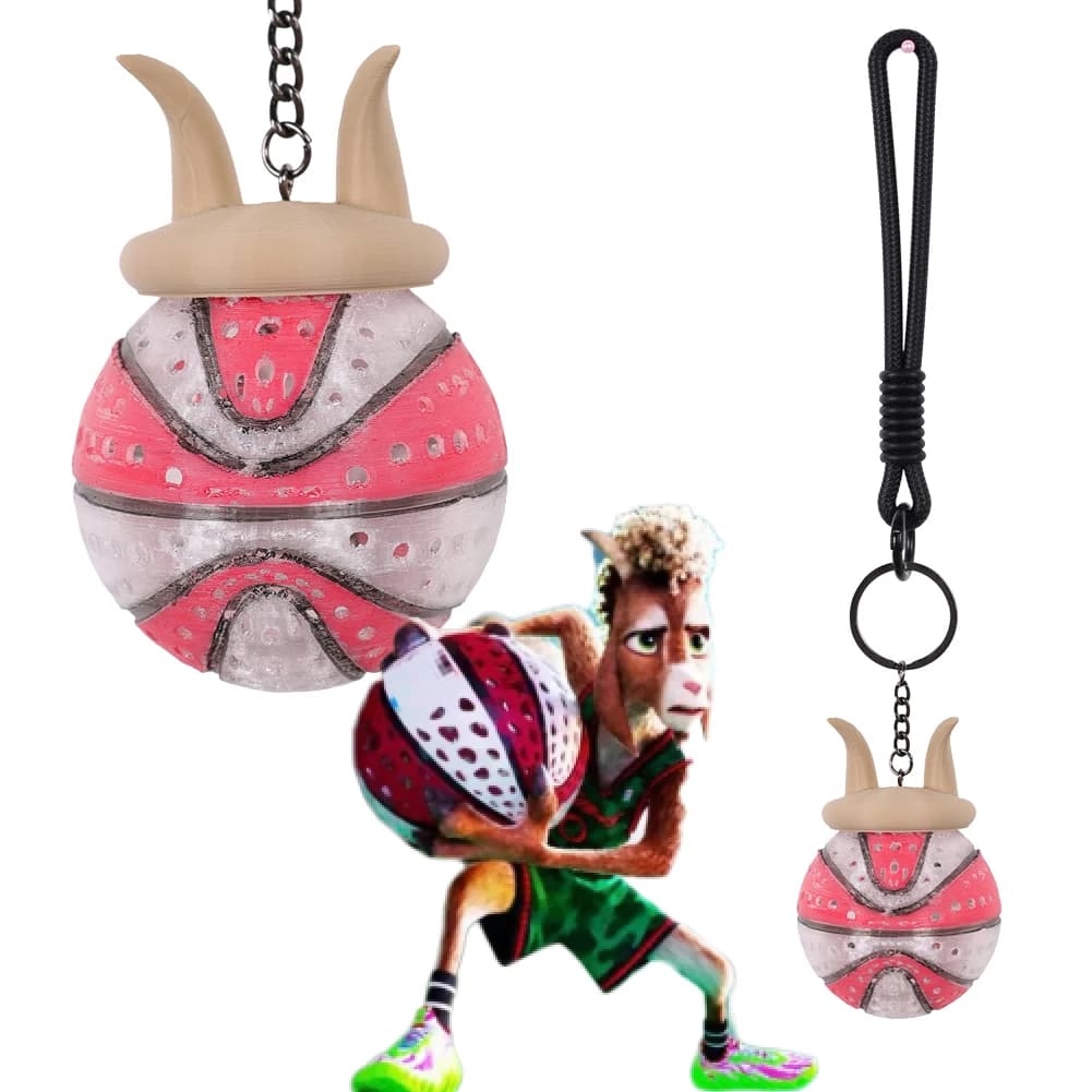 Basketball Shape Keychain with Character of Soul Cards Will Harris, Costume Accessories and Costumes for Halloween and Carnival