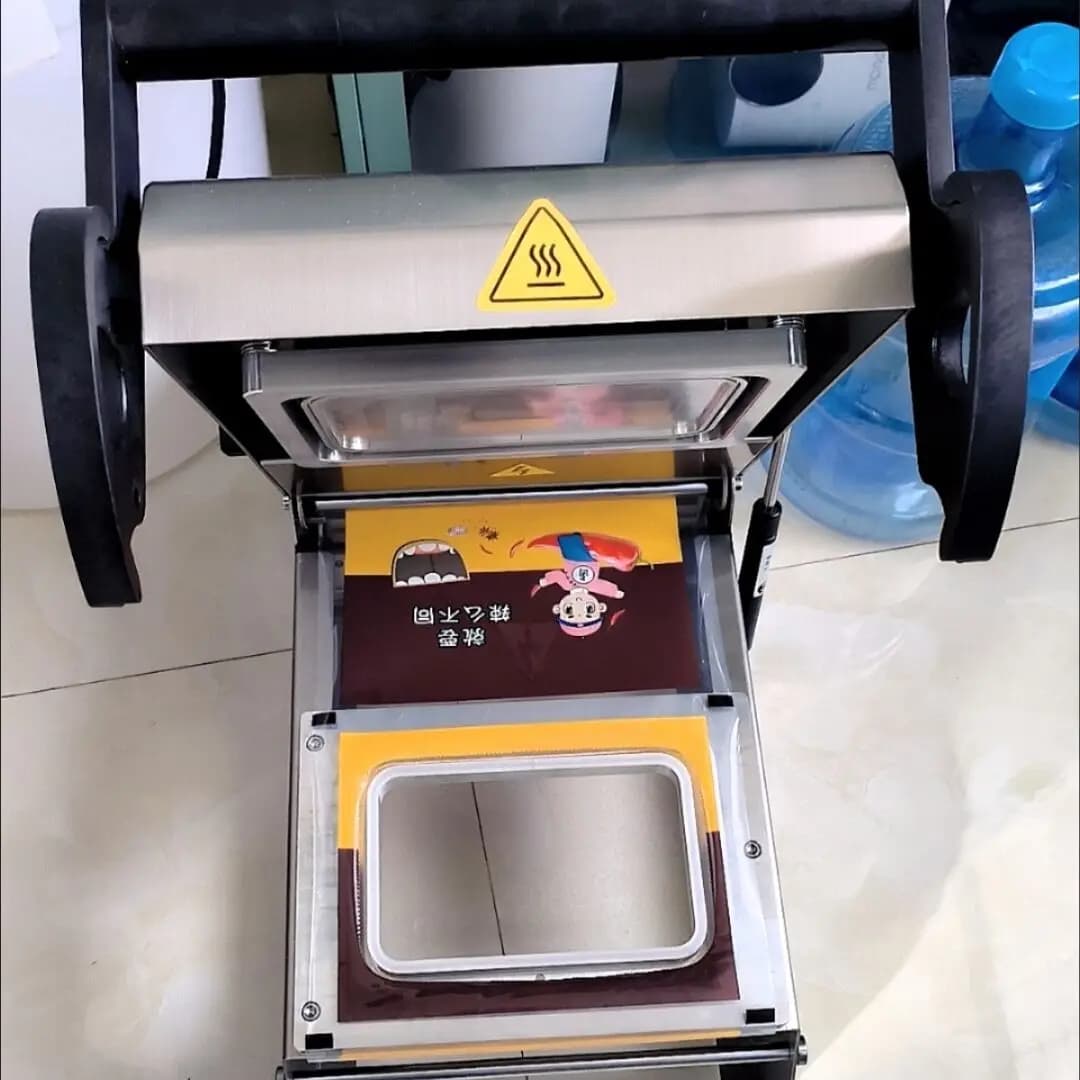 Macchina confezionatrice manuale per scatole di pranzo, sigillatrice per vassoi, contenitore per alimenti in plastica, macchina confezionatrice per pasti, 220 V