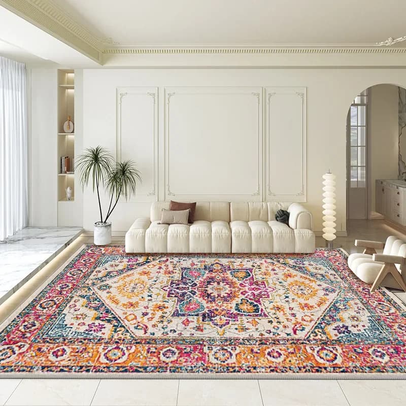 VIKAMA Tappeto in stile nordico in stile vintage Tappeto per divano Tappeto per tavolino Tappeto per camera da letto Tappeto per la casa autunno-inverno
