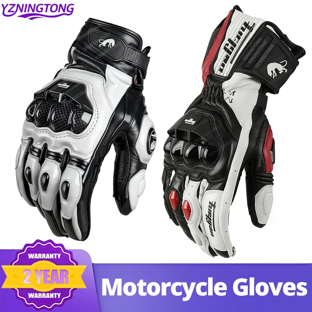 Guanti da moto da uomo in pelle professionale Guanti di protezione da motocross traspiranti Guanti Motocyklowe Protezione resistente all'usura