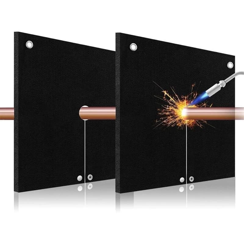 ABHI-For Torch Flame Protection Fireproof Blanket 5Mm Thickness, 2 Pack Welding Brazeing Heat Shield HVAC Tools
