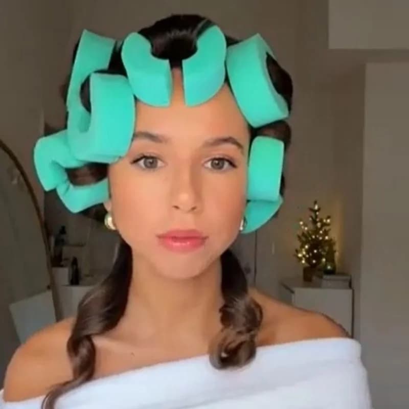 Non-damaged sponge towel from hairdresser 6/12 pieces, volumizing for hair without heat, hair ring fixed to shape C for big wave
