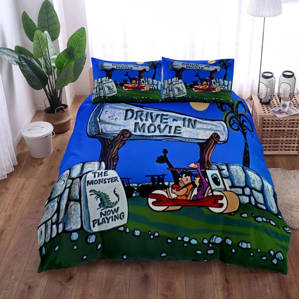 3D Anime The Flintstone Set copripiumino King Queen Double Full Twin Single Size Biancheria da letto Set copripiumino per camera da letto Tessili per la casa