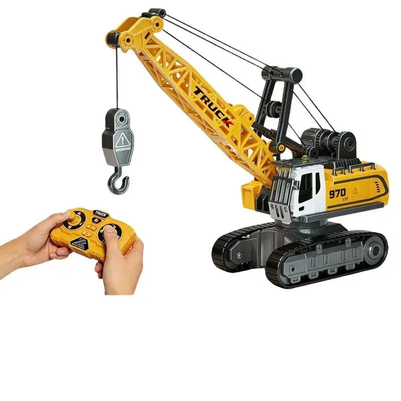 Mini gru da cantiere telecomandata in scala 1/64 con suoni e luci, giocattolo da tavolo, ideale come regalo per bambini e ragazzi