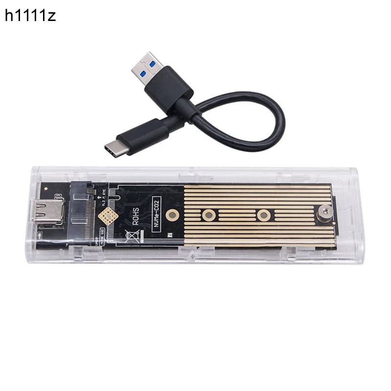 M2 SSD Enclosure Adapter esterno trasparente M.2 SSD Box JMS583 NVME Enclosure RTL9210B Dual Protocol M2 Case per SSD 2230-2280