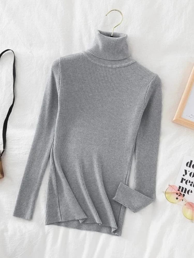 2026 Turtleneck Sweater Knitted Soft Women Pullovers Cashmere Jumpers Basic Solid Soft Sweaters Women Autumn Winter Casual Top
