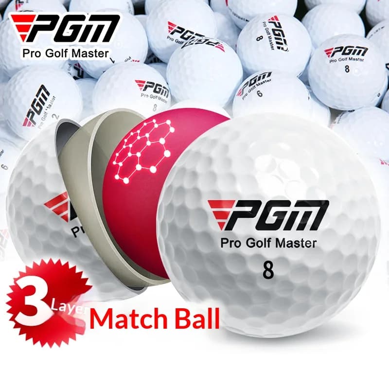 Pallina da golf PGM da 5 pezzi Palla tripla bianca da 42,6 mm con nucleo in gomma elastica alta