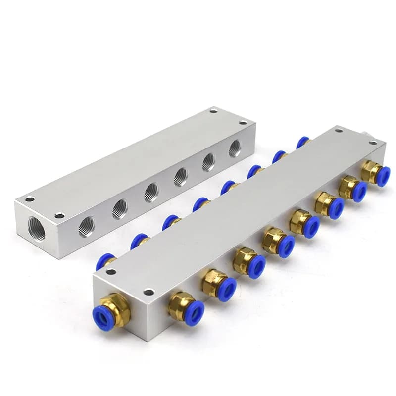 G1/4 Teeth Sealed Air Exhaust Manipulator Through Air Source Water Distributor Oil Fluence Plate Pipeline Shunt Row