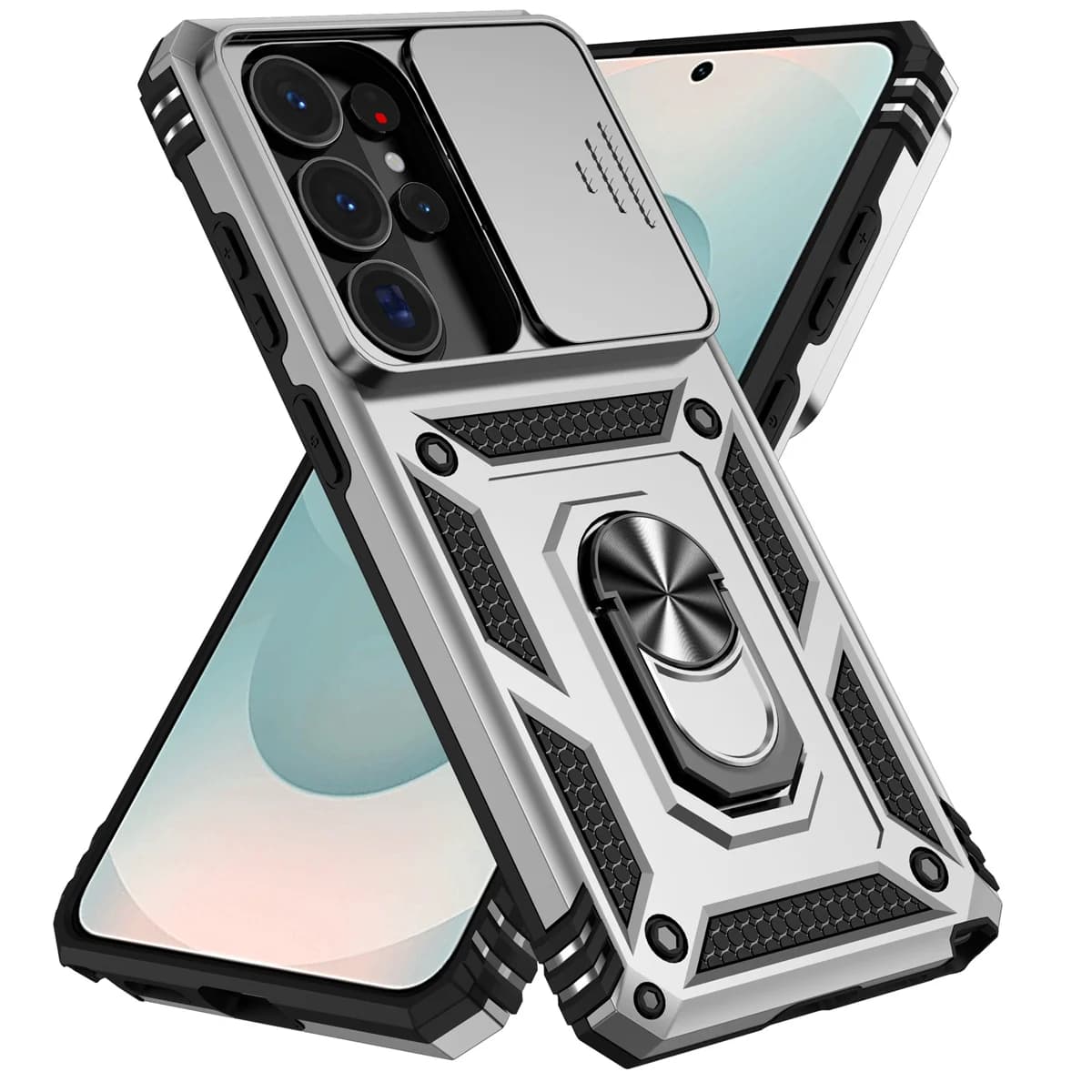 Shockproof Phone Case for Samsung S26 S25 S23 S22 S21 S20 Ultra S24FE S26 Plus Support Ring Device Camera lens protection cover