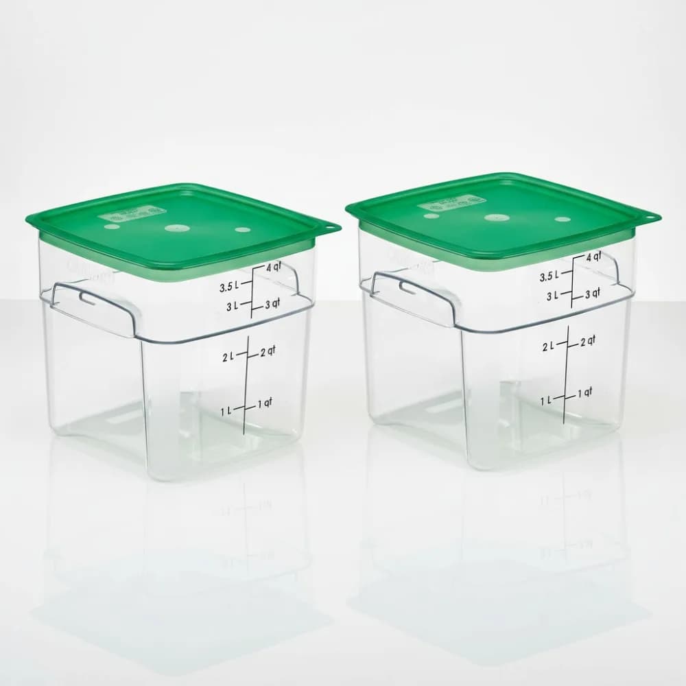 Contenitori trasparenti per alimenti da 4 litri con coperchi (confezione da 2) - Organizzatori durevoli per la preparazione dei pasti e la cottura