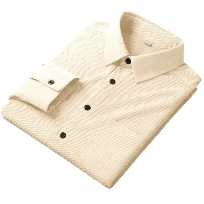 Camicia a maniche lunghe in velluto a coste nuova autunno e inverno da uomo tinta unita comoda casual versatile Top