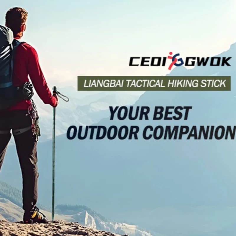 CEOI GWOK New Aviation Aluminum Alloy Trekking Poles Multifunctional Self Defense Outdoor Hiking Mountaineering Walking Stick