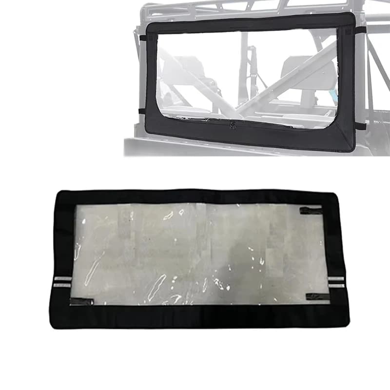 Parabrezza posteriore in rete morbida per parabrezza UTV trasparente 600D + PVC compatibile con Polaris Ranger XP 1000 / Crew 2017 2018 2019