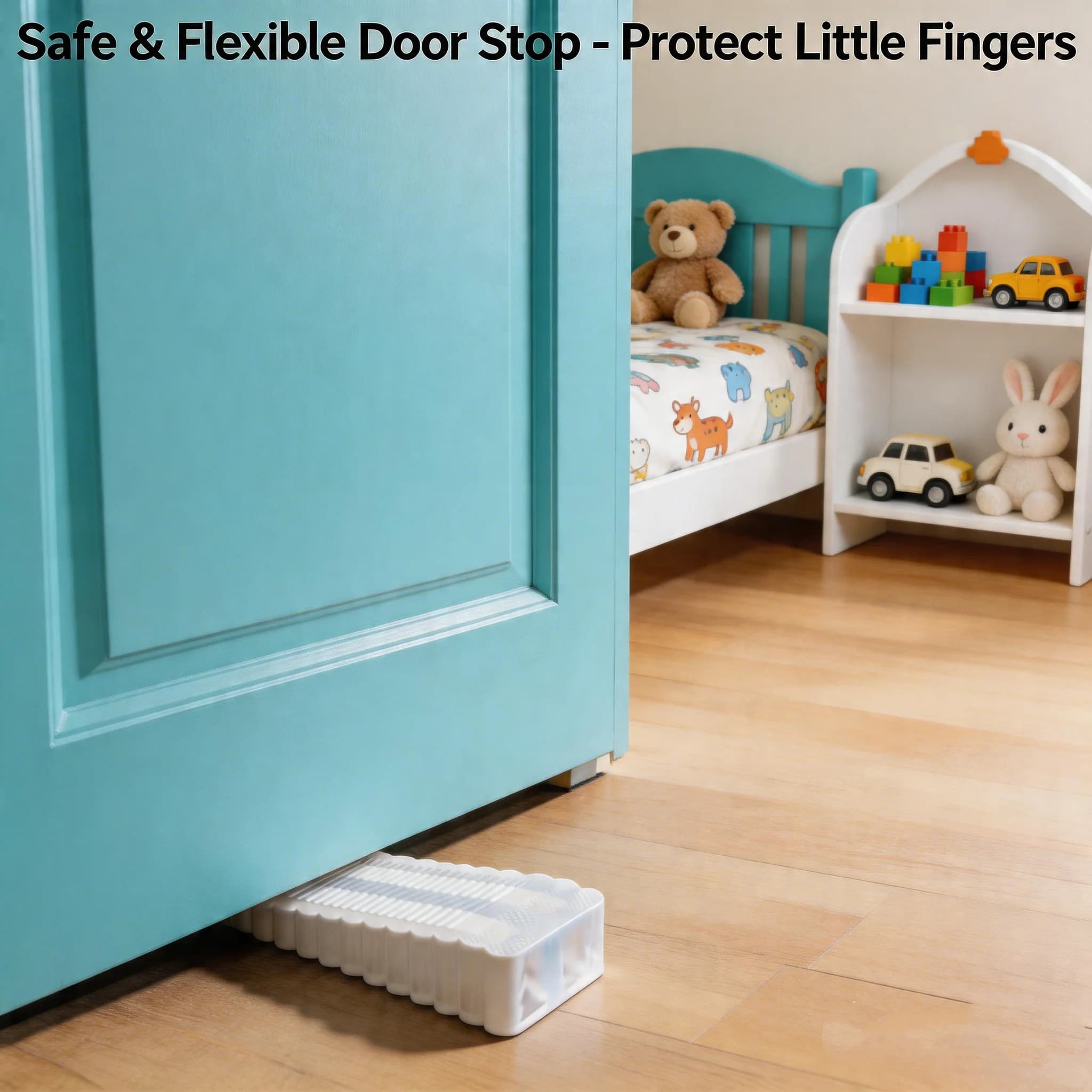Rubber Wedge Door Stop Safety Silicone Door Stop Block Wedge Stop Door Stopper Front Anti-collision Can Move Rubber Doorstop