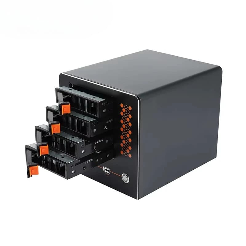 Custom NAS04A J1900 Nas Case 4 Bay 3.5" HDD Hot Swap Drive Mini PC NAS IPFS Storage Server Computer