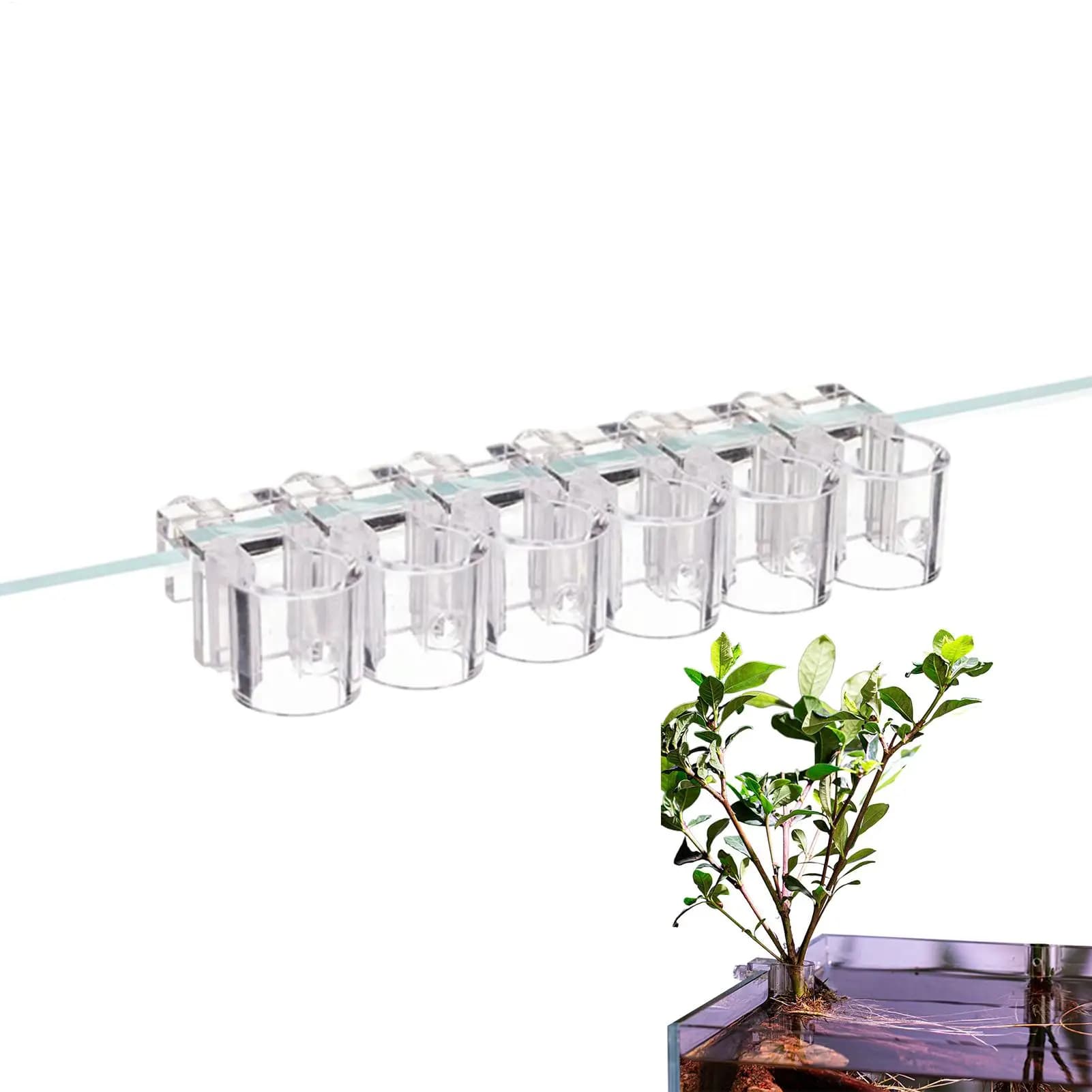 Aquarium Plant Basket Transparent Fish Tank Hanging Decorations Pot Aquatic Plants Holder Aquatic Plant Cup Fish Tank Planter