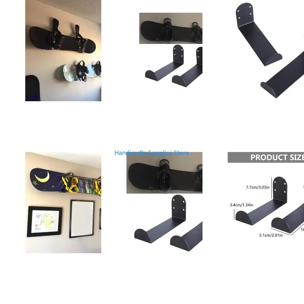 R1WA 2Pcs Home Gyms Organizers Hooks Wall Mount Yoga Mat and Foam Rollers Holder Rack