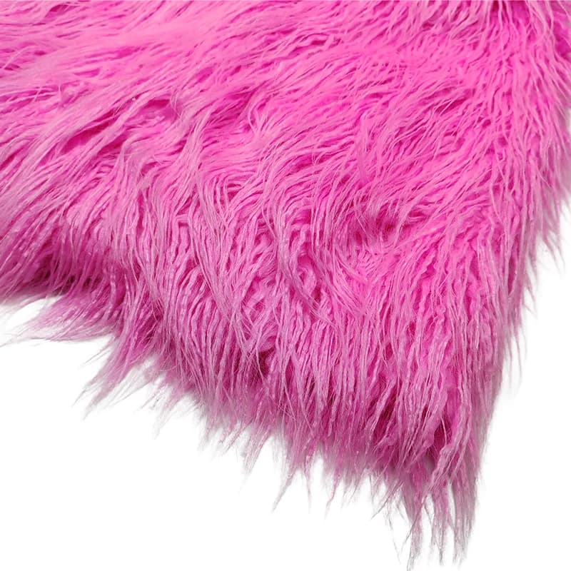 Buon tessuto in pelliccia sintetica peluche di lana da spiaggia rosa lungo 5 cm, materiale da cucire, gilet da donna fai da te, scialle, decorazione di abbigliamento, coperta, 150x50 cm,