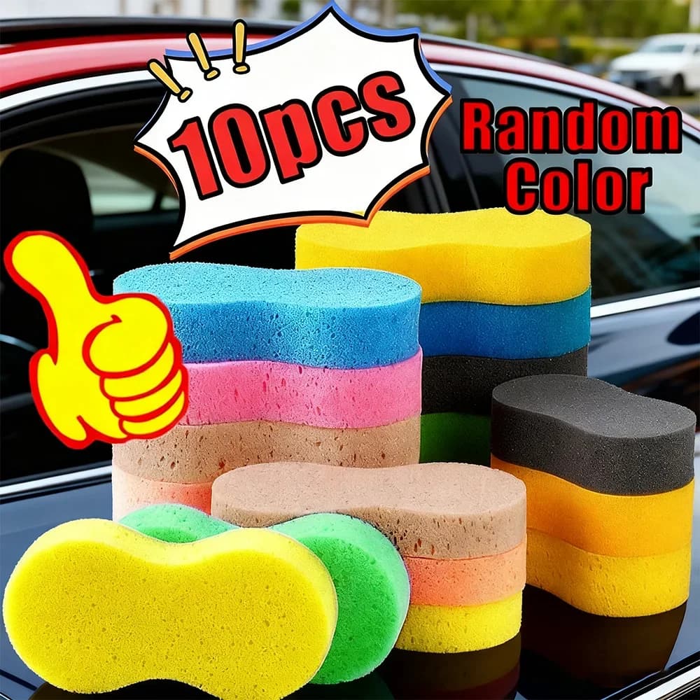 Set di 10 Spugne Versatili a Nido d'Ape a Forma di 8, Grandi Spugne per Pulizia e Lucidatura Auto e Moto, Accessori per la Pulizia