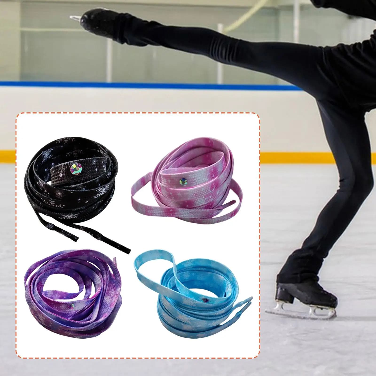 Lacci per scarpe da hockey su ghiaccio in poliestere, leggeri, multiuso, per accessori per pattini a rotelle, regalo ideale, forniture eleganti
