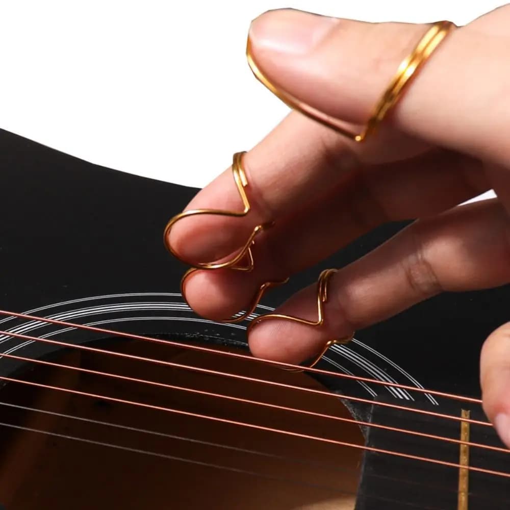 Finger Nail Guitar Pick Acoustic Guitar Pick Premium Sound Classical Electric Bass Finger Guitar Pick Silver Fingerstyle