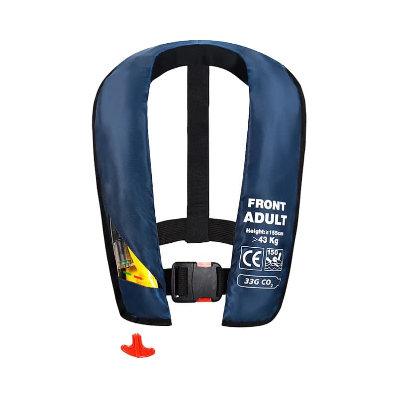 Giubbotto di Salvataggio Gonfiabile Automatico/Manuale Certificato CE, Altamente Visibile per Adulti, Accessori per Pesca e Nautica