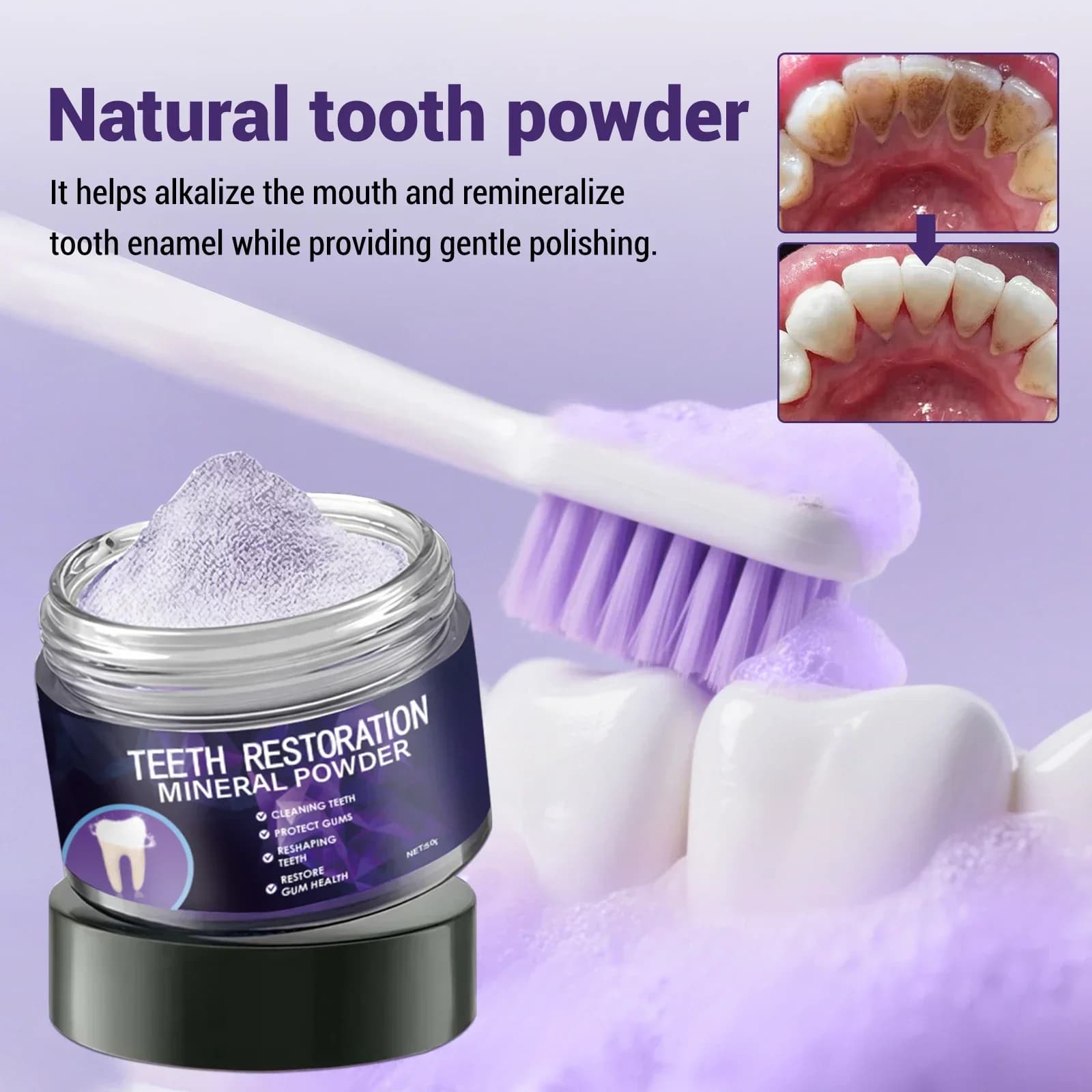 Denti 50g Reparation and Whitening Powder - Hydrossiapatite Formula Denti 50g Denti 50g Denti 50g Denti 50g Denti Repairs Delicately the Macchies, Lenisce le Gengive Sensibili.