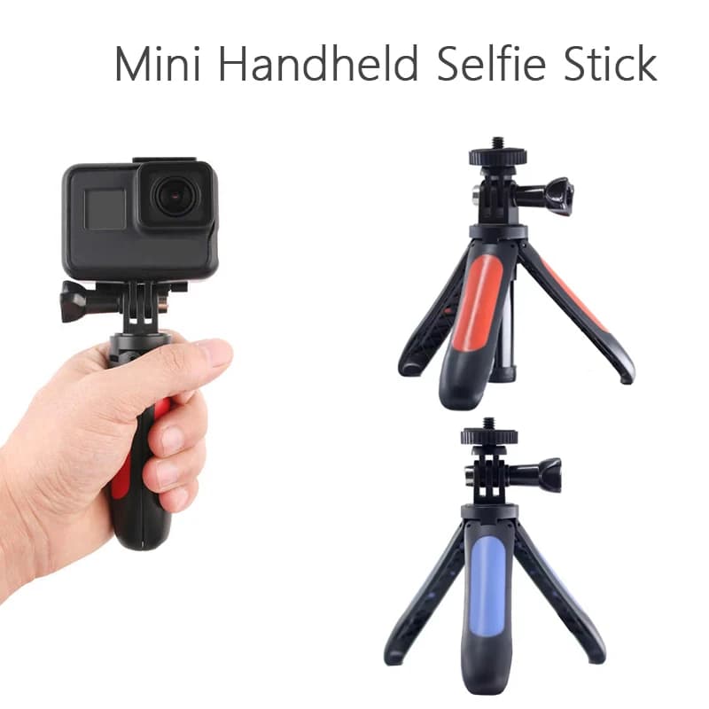Mini Treppiede Selfie Stick 2-in-1 Portatile Pieghevole Supporto da Tavolo per GoPro DJI Action Insta360 Smartphone Accessorio Fotocamera