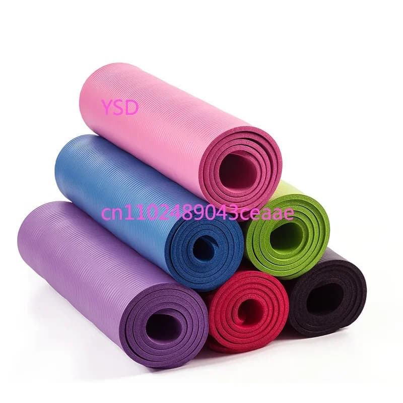 Tappetino Yoga in Gomma NBR Antiscivolo Grande 15mm Grigio per Pilates e Fitness da Viaggio