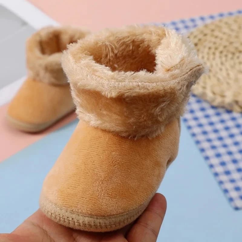 Primi camminatori accoglienti! Stivaletti per neonati in caldo pile con suola antiscivolo per neonati 0-12 mesi, calzini invernali unisex