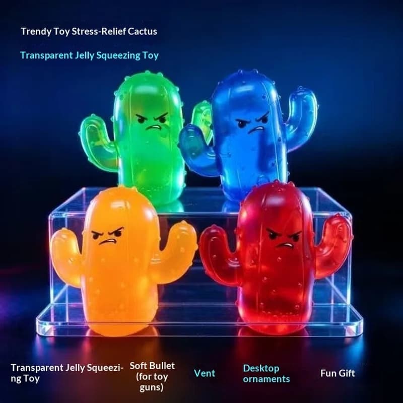 12pcs/Full Case 7cm Angry Cactus Maltose-Filled Squishy Toy Blind Box, Slow Rising Stress Relief Fidget Decompression Wholesale