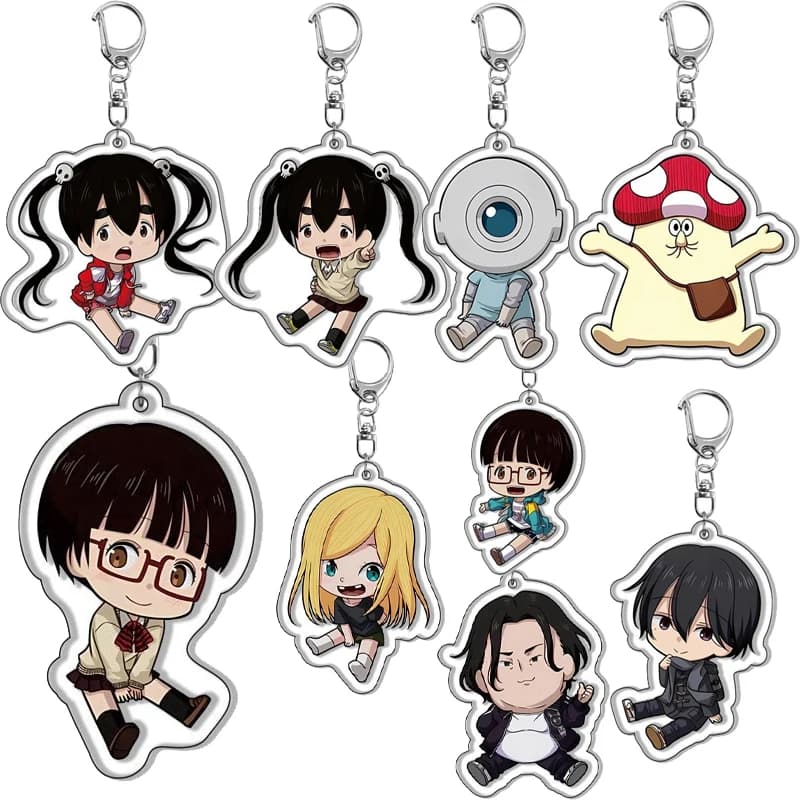 Anime Dead Demons Dededede Destruction Acrylic Keychain Version Q Accessories Backpack with Kawaiii cartoon pendant