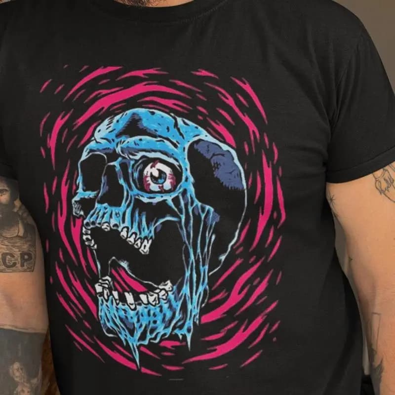 Maglietta con teschio Scheletro Goth Halloween Skull 17