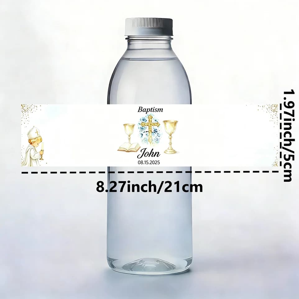 24pcs Custom Personalized Wedding Water Bottle Labels, Stickers, Birthday, Anniversary, Party, Communion, Waterproof, Baptism