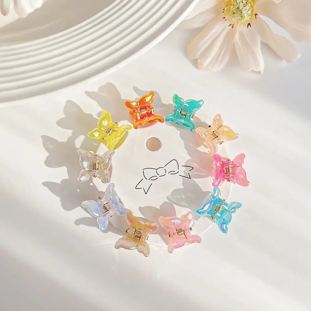 Hair Accessories Mini Hair Claw Hair Clip Candy Color Star Hair Crab Clip Barrettes Transparent Flower Mini Hair Claw Children