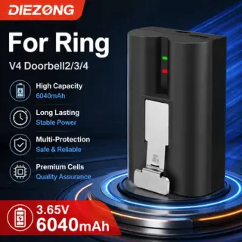 High-Performance Fast Charging for Ring-Video V4 Compatible with Ring Video Doorbell 3.65V 6040mAh Li-ion Battery in Stock